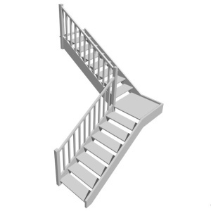 Г-образная лестница с площадкой, вариант 1