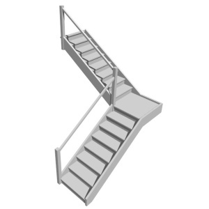 Г-образная лестница с площадкой, вариант 6