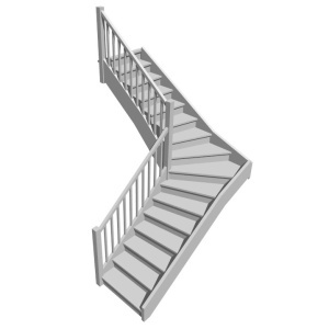 Г-образная забежная лестница, вариант 4