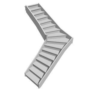Г-образная забежная лестница, вариант 5