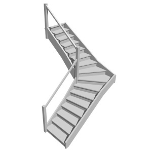 Г-образная забежная лестница, вариант 6