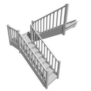 П-образная лестница с площадкой, вариант 10