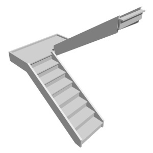 П-образная лестница с площадкой, вариант 11