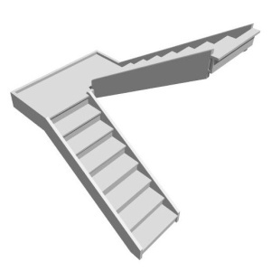 П-образная лестница с площадкой, вариант 5