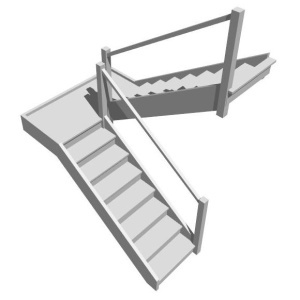 П-образная лестница с площадкой, вариант 6