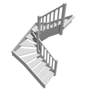 П-образная забежная лестница, вариант 1