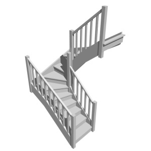 П-образная забежная лестница, вариант 10