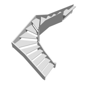 П-образная забежная лестница, вариант 2