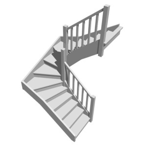 П-образная забежная лестница, вариант 4
