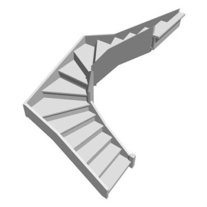 П-образная забежная лестница, вариант 5