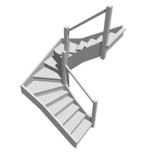 П-образная забежная лестница, вариант 6