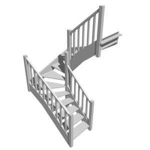 П-образная забежная лестница, вариант 7