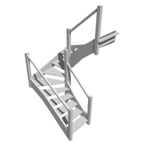 П-образная забежная лестница, вариант 9