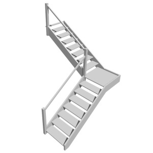 Г-образная лестница с площадкой, вариант 3