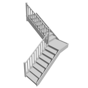Г-образная лестница с площадкой, вариант 4
