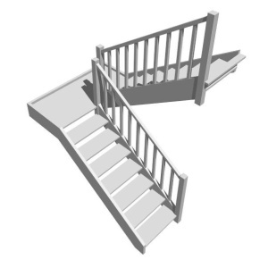 П-образная лестница с площадкой, вариант 1