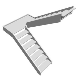 П-образная лестница с площадкой, вариант 2