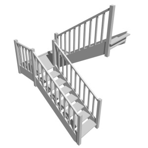 П-образная лестница с площадкой, вариант 7