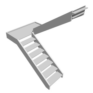 П-образная лестница с площадкой, вариант 8
