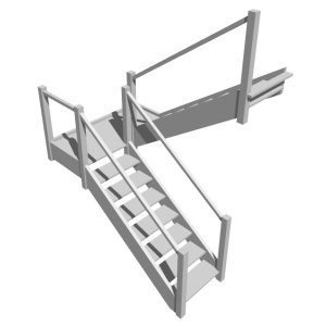 П-образная лестница с площадкой, вариант 9