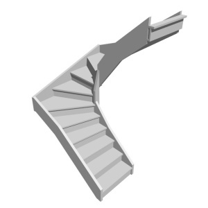 П-образная забежная лестница, вариант 11