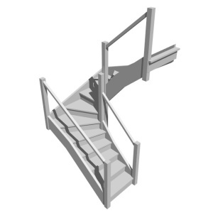 П-образная забежная лестница, вариант 12
