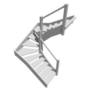 П-образная забежная лестница, вариант 3